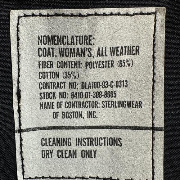 Vintage Sterlingware of Boston All Weather Trench Coat 16R Black Preppy EUC - Picture 8 of 10